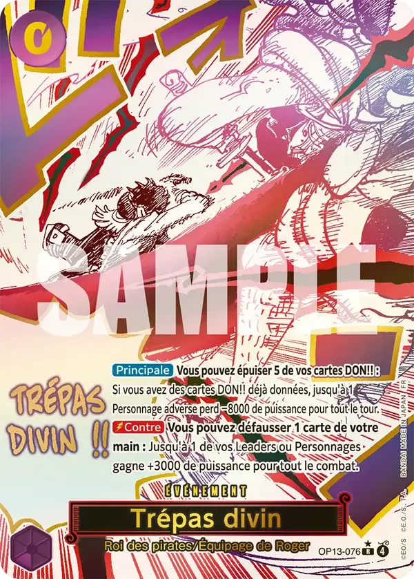 Carte One Piece Trépas divin V2 - FR OP13-076 R-P Successeurs Neuf FR LorenZone