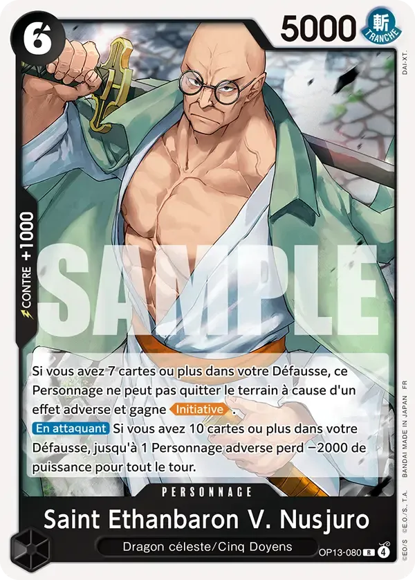 Carte One Piece Saint Ethanbaron V. Nusjuro V1 - FR OP13-080 R Successeurs Neuf FR LorenZone