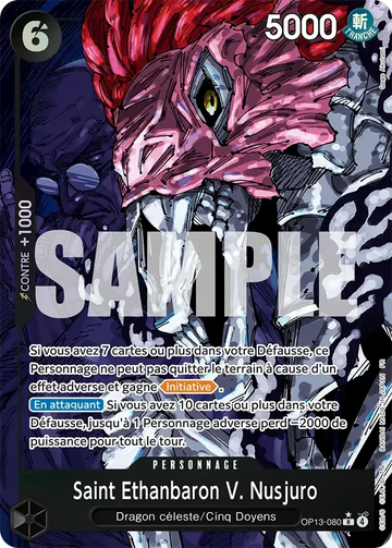 Carte One Piece Saint Ethanbaron V. Nusjuro OP13-080 V2 - Successeurs
