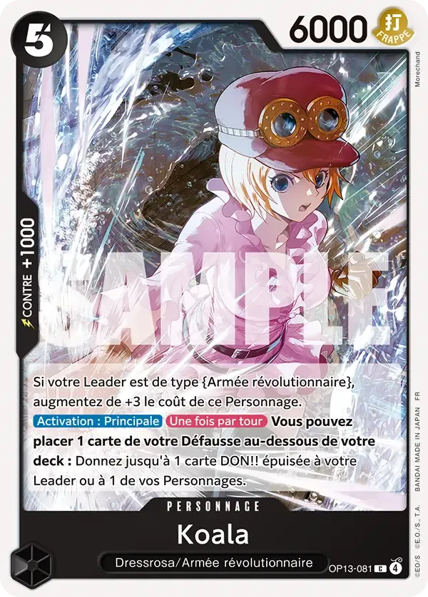 Carte One Piece Koala - FR OP13-081 CO Successeurs Neuf FR LorenZone