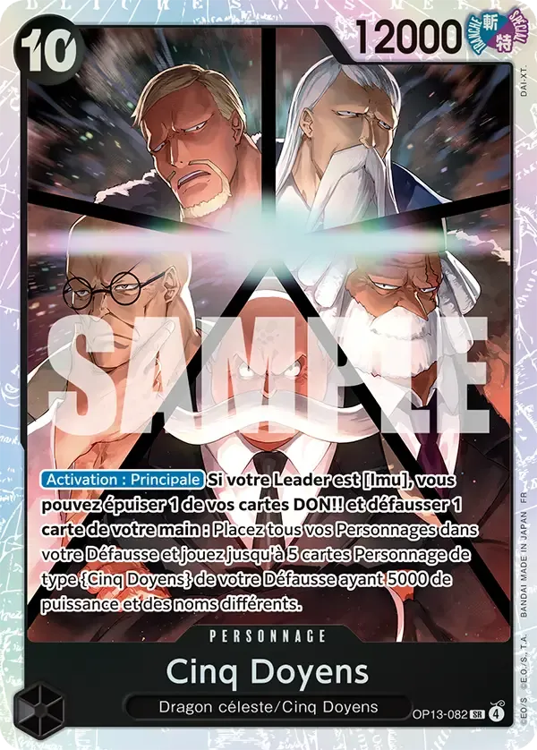 Carte One Piece Cinq Doyens V1 - FR OP13-082 SR Successeurs Neuf FR LorenZone