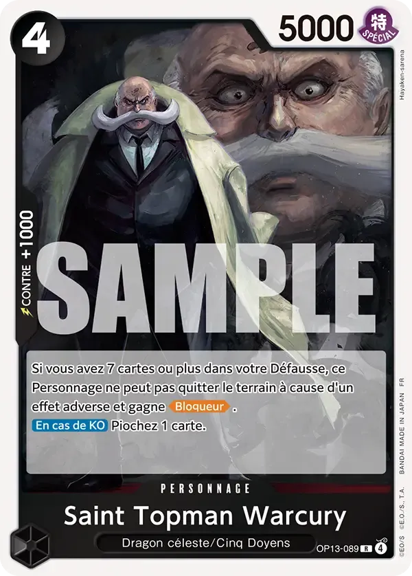 Carte One Piece Saint Topman Warcury V1 - FR OP13-089 R Successeurs Neuf FR LorenZone