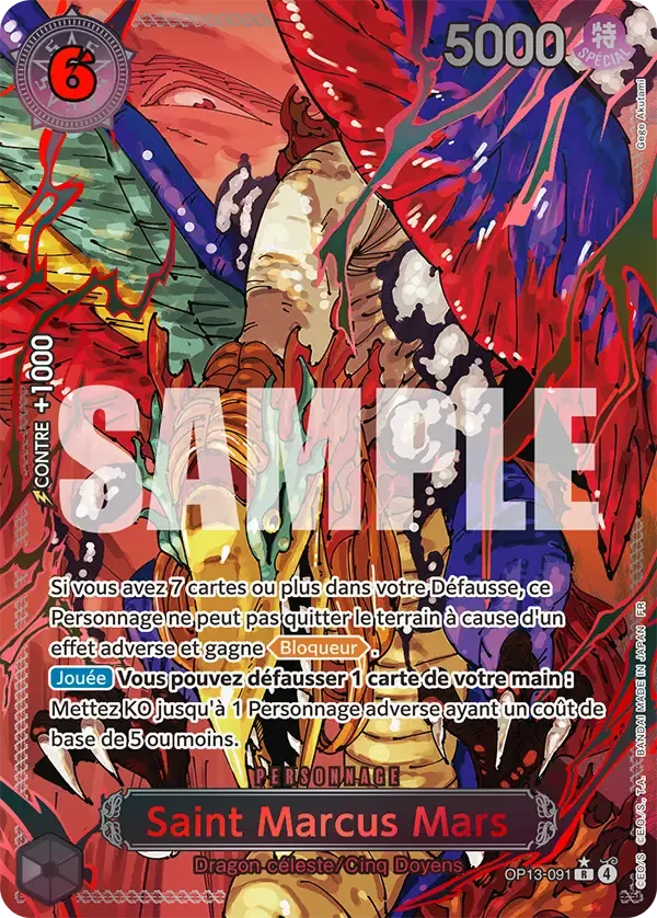 Carte One Piece Saint Marcus Mars V3 - FR OP13-091 R-SPE Successeurs Neuf FR LorenZone