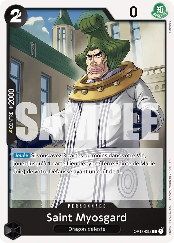 Carte One Piece Saint Myosgard - FR OP13-092 CO Successeurs Neuf FR LorenZone