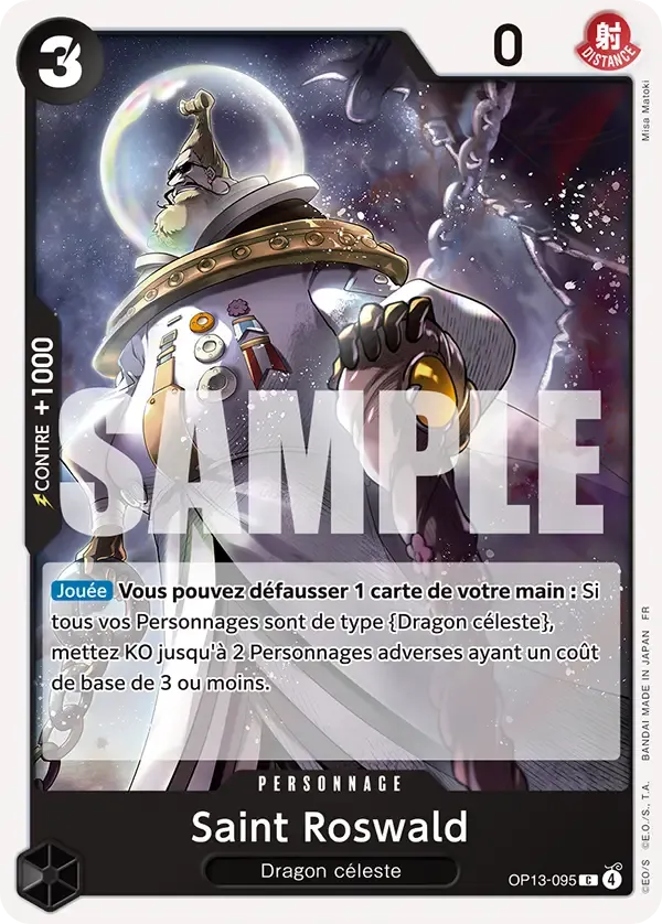Carte One Piece Saint Roswald - FR OP13-095 CO Successeurs Neuf FR LorenZone