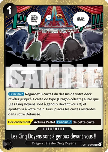 Carte One Piece Les Cinq Doyens sont à genoux devant vous !! OP13-096 - Successeurs