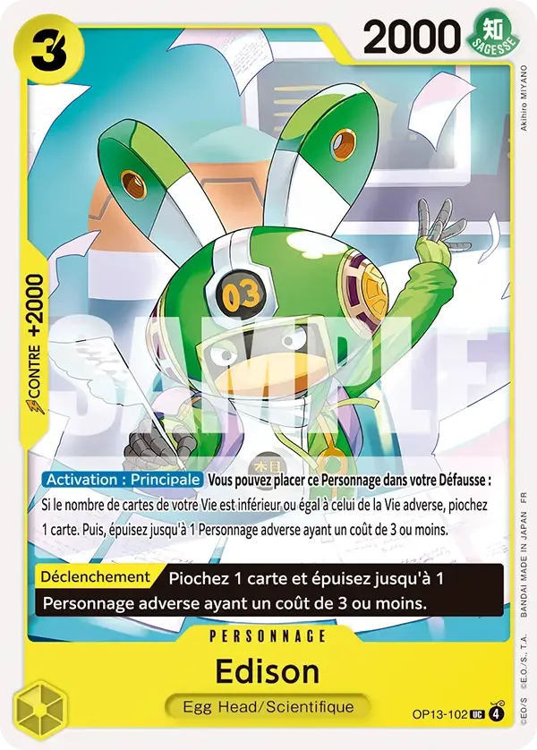 Carte One Piece Edison - FR OP13-102 UC Successeurs Neuf FR LorenZone