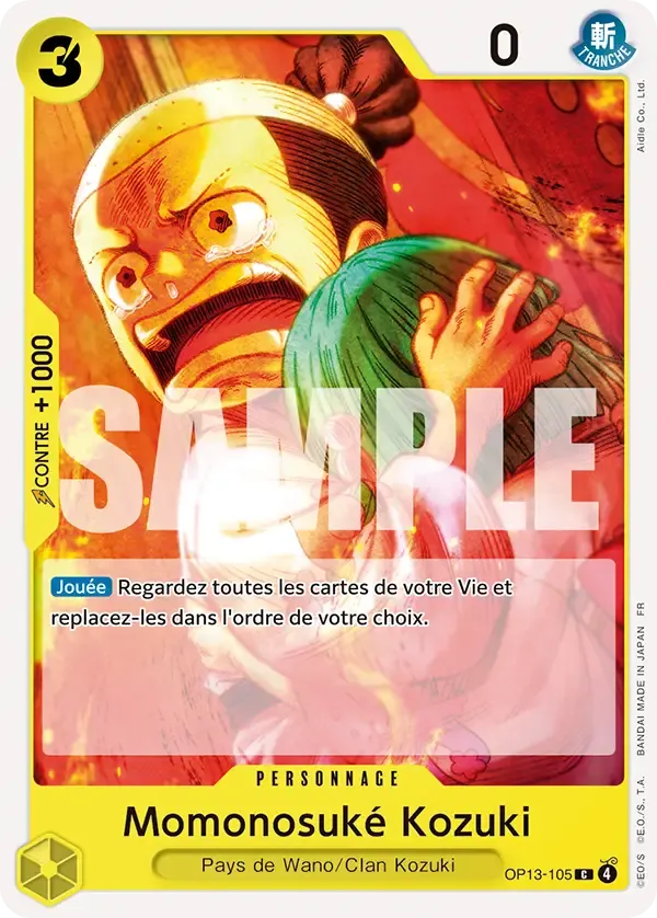 Carte One Piece Momonosuké Kozuki - FR OP13-105 CO Successeurs Neuf FR LorenZone