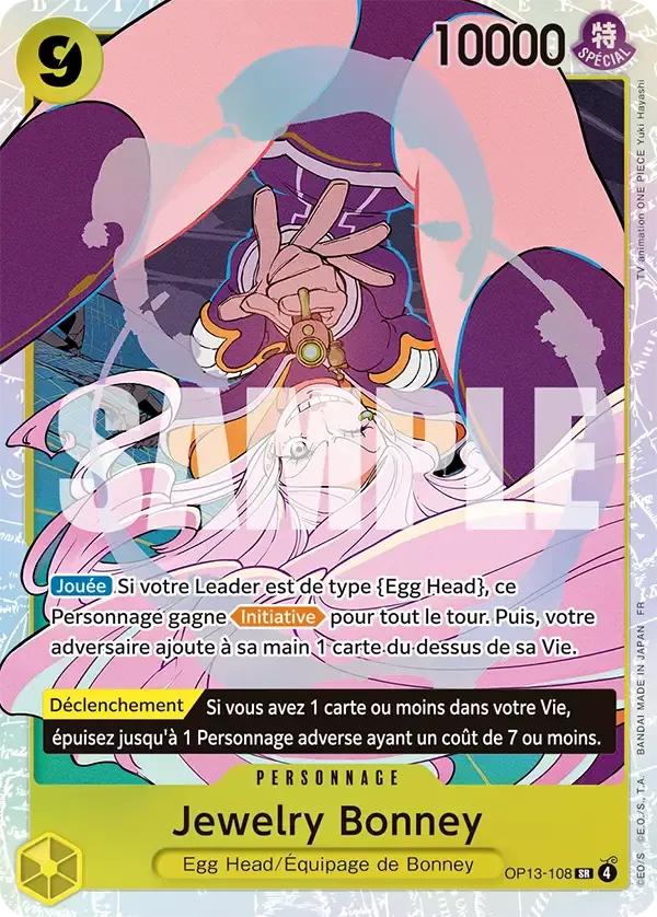 Carte One Piece Jewerly Bonney V1 - FR OP13-108 SR Successeurs Neuf FR LorenZone