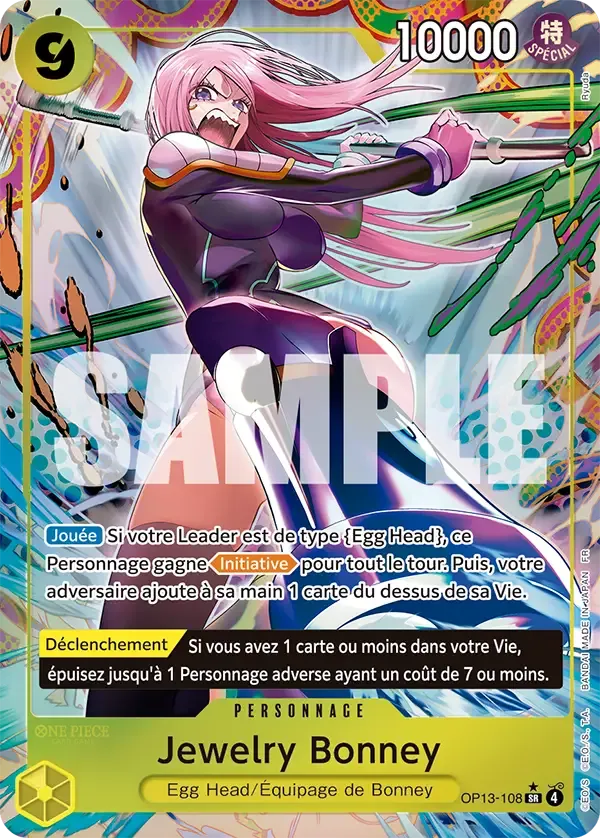Carte One Piece Jewerly Bonney V2 - FR OP13-108 SR-P Successeurs Neuf FR LorenZone