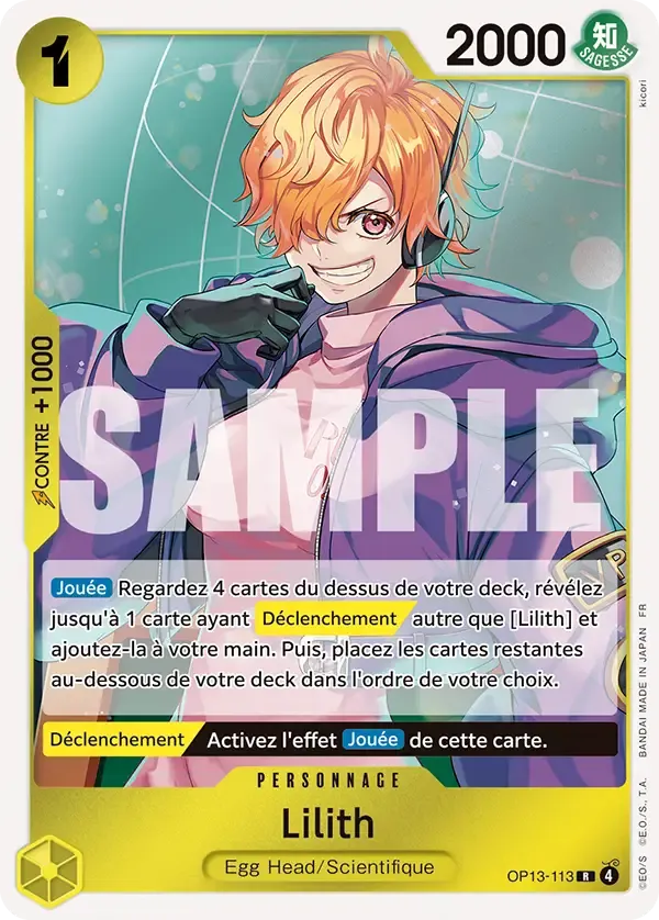 Carte One Piece Lilith V1 - FR OP13-113 R Successeurs Neuf FR LorenZone