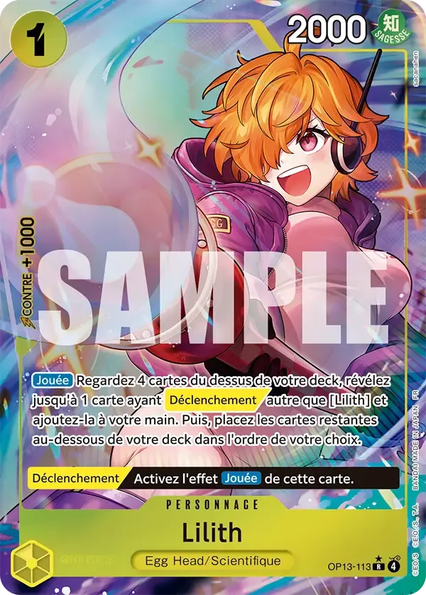 Carte One Piece Lilith V2 - FR OP13-113 R-P Successeurs Neuf FR LorenZone
