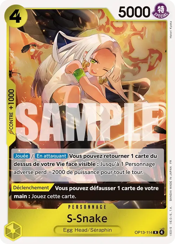 Carte One Piece S-Snake V1 - FR OP13-114 R Successeurs Neuf FR LorenZone