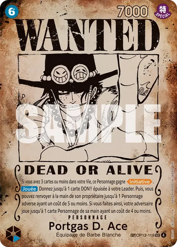 Carte One Piece Portgas D. Ace OP13-119 V5 - Successeurs