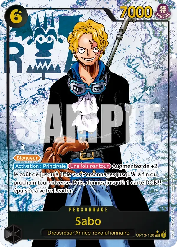 Carte One Piece Sabo V2 - FR OP13-120 SEC-P Successeurs Neuf FR LorenZone