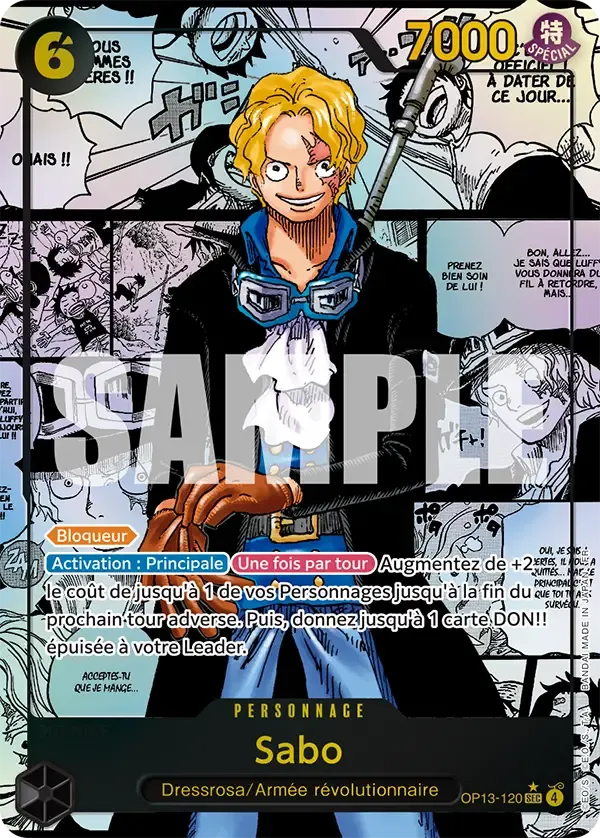 Carte One Piece Sabo V3 - FR OP13-120 SEC-P-M Successeurs Neuf FR LorenZone