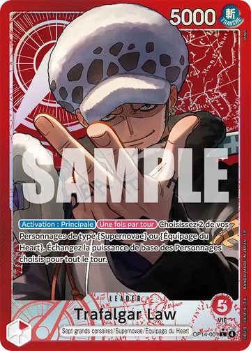 Carte One Piece Trafalgar Law OP14-001 V2 - Les Sept de la Mer d'Azur