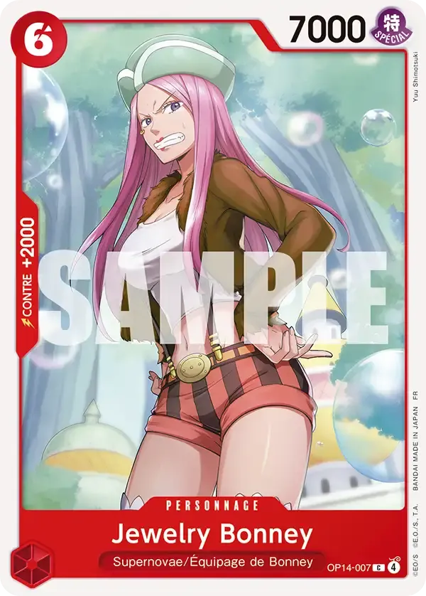 Carte One Piece Jewerly Bonney - FR OP14-007 CO Les Sept de la mer d’Azur Neuf FR LorenZone