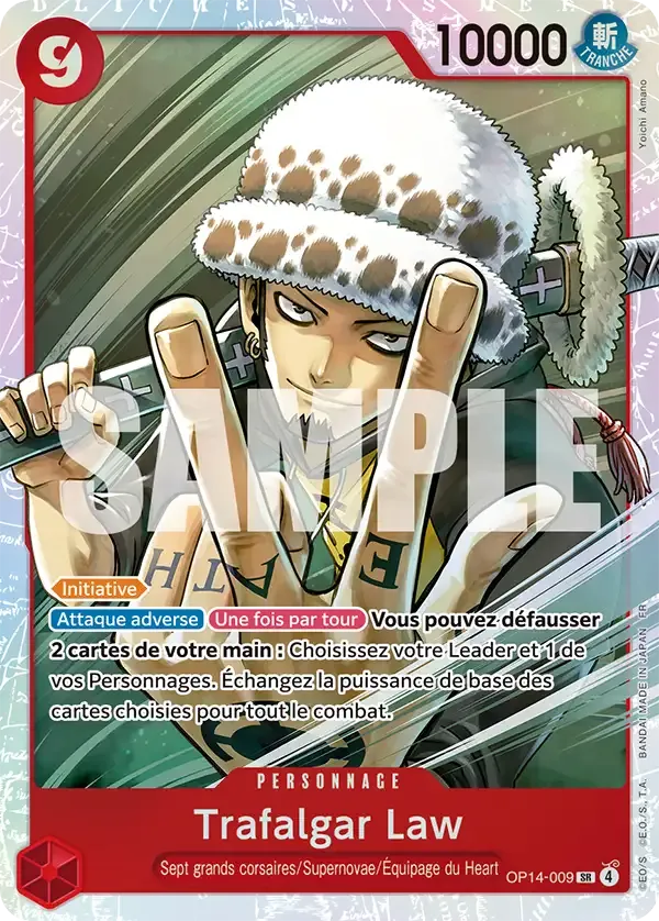 Carte One Piece Trafalgar Law V1 - FR OP14-009 SR Les Sept de la mer d’Azur Neuf FR LorenZone