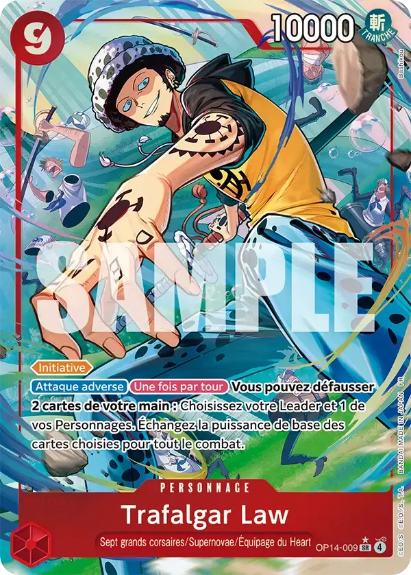 Carte One Piece Trafalgar Law V2 - FR OP14-009 SR-P Les Sept de la mer d’Azur Neuf FR LorenZone