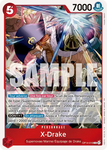 Carte One Piece X-Drake OP14-016 - Les Sept de la Mer d'Azur