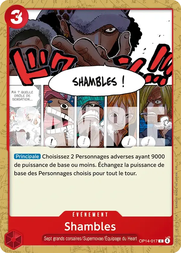 Carte One Piece Shambles - FR OP14-017 CO Les Sept de la mer d’Azur Neuf FR LorenZone