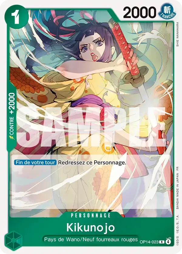 Carte One Piece Kikunojo - FR OP14-023 R Les Sept de la mer d’Azur Neuf FR LorenZone