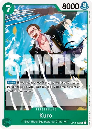 Carte One Piece Kuro OP14-025 - Les Sept de la Mer d'Azur