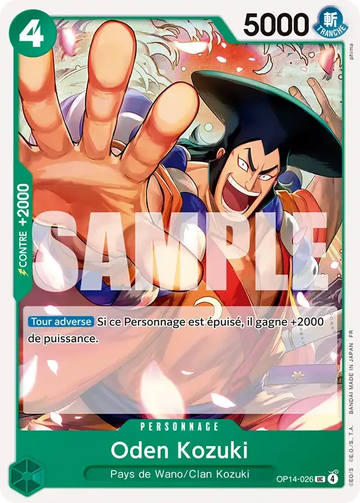 Carte One Piece Oden Kozuki OP14-026 - Les Sept de la Mer d'Azur