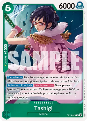 Carte One Piece Tashigi OP14-029 - Les Sept de la Mer d'Azur