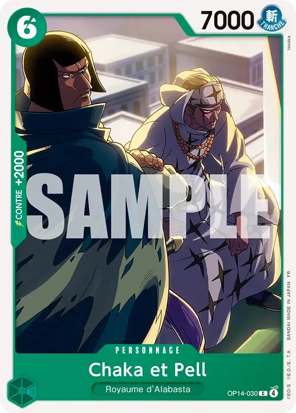Carte One Piece Chaka et Pell - FR OP14-030 CO Les Sept de la mer d’Azur Neuf FR LorenZone