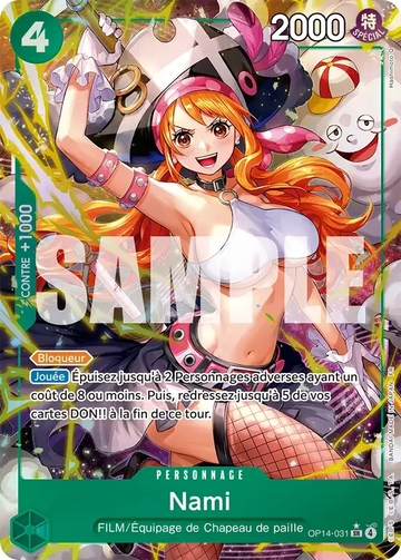 Carte One Piece Nami OP14-031 V2 - Les Sept de la Mer d'Azur