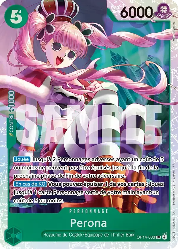 Carte One Piece Perona V1 - FR OP14-033 SR Les Sept de la mer d’Azur Neuf FR LorenZone