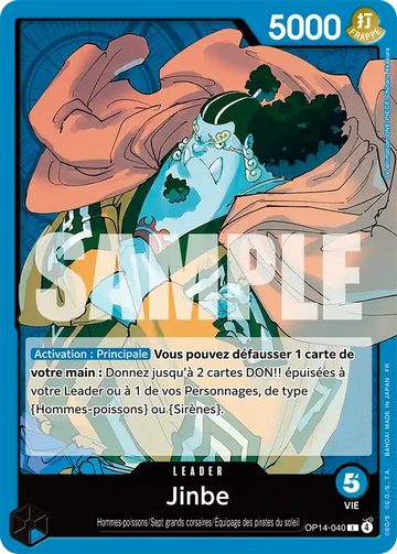 Carte One Piece Jinbe OP14-040 V1 - Les Sept de la Mer d'Azur