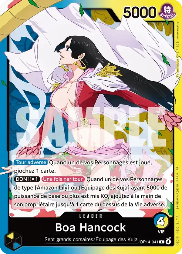 Carte One Piece Boa Hancock V1 - FR OP14-041 L Les Sept de la mer d’Azur Neuf FR LorenZone