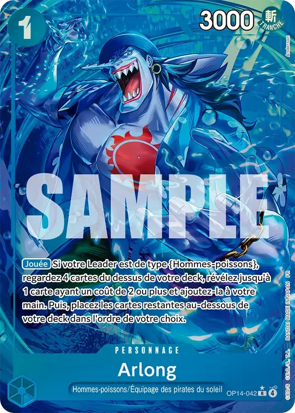 Carte One Piece Arlong V2 - FR OP14-042 R-P Les Sept de la mer d’Azur Neuf FR LorenZone