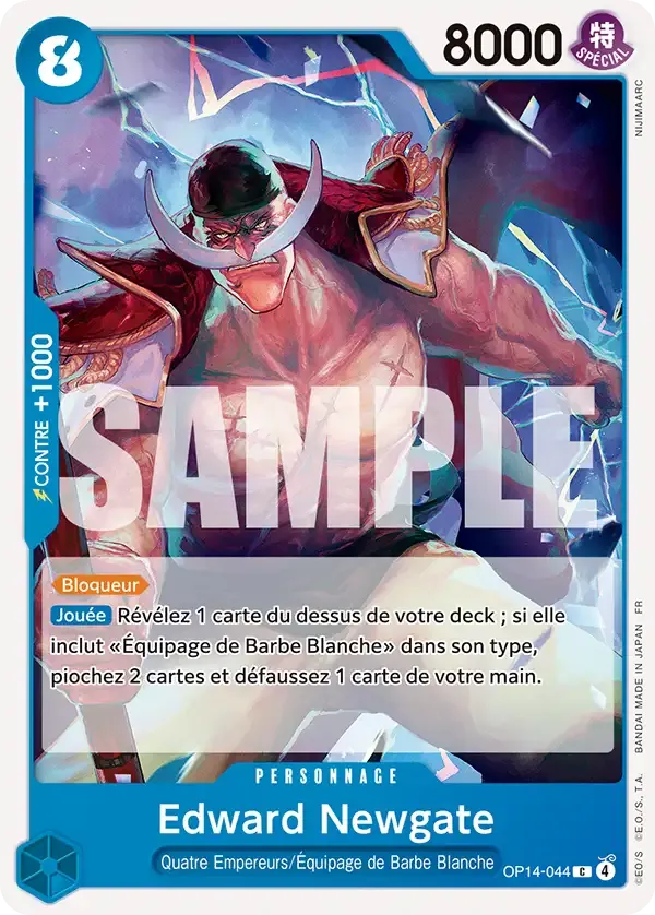 Carte One Piece Edward Newgate - FR OP14-044 CO Les Sept de la mer d’Azur Neuf FR LorenZone