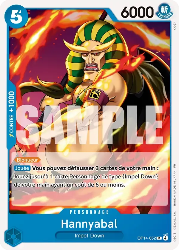 Carte One Piece Hannyabal - FR OP14-052 CO Les Sept de la mer d’Azur Neuf FR LorenZone