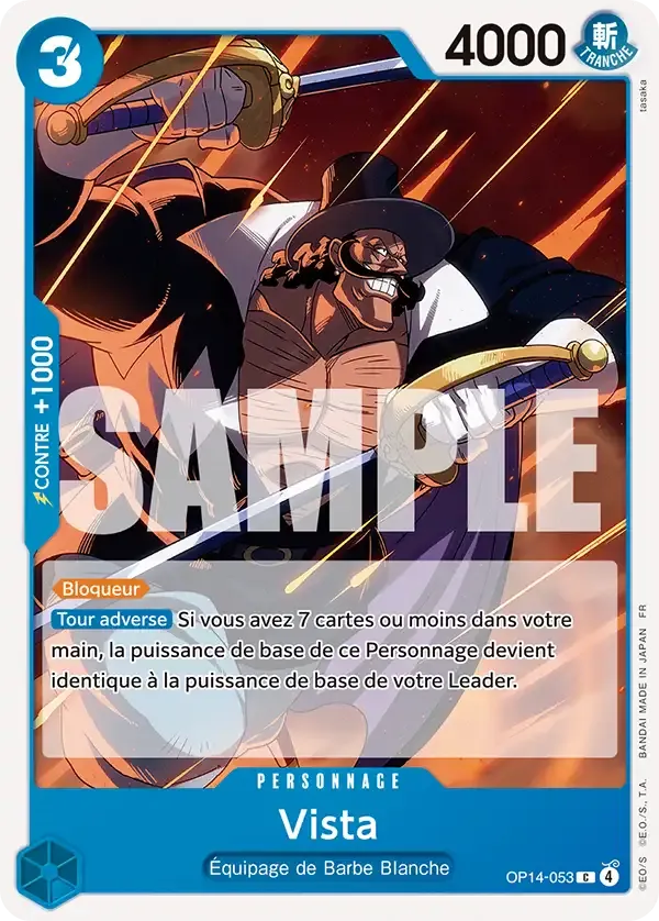 Carte One Piece Vista - FR OP14-053 CO Les Sept de la mer d’Azur Neuf FR LorenZone