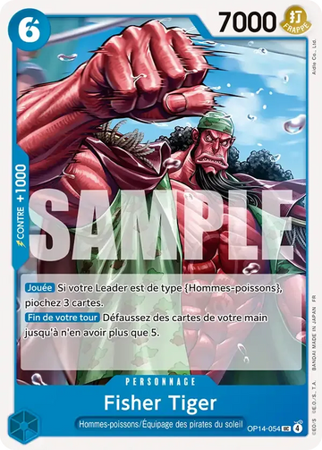 Carte One Piece Fisher Tiger OP14-054 - Les Sept de la Mer d'Azur