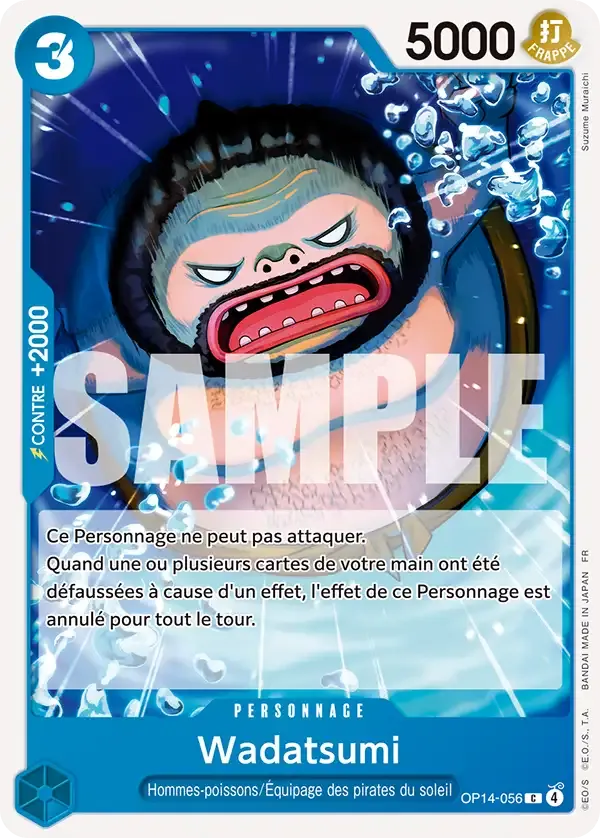 Carte One Piece Wadatsumi - FR OP14-056 CO Les Sept de la mer d’Azur Neuf FR LorenZone