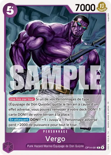 Carte One Piece Vergo OP14-061 V1 - Les Sept de la Mer d'Azur