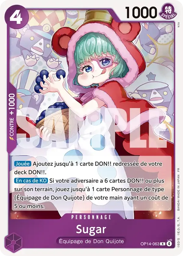 Carte One Piece Sugar - FR OP14-063 R Les Sept de la mer d’Azur Neuf FR LorenZone