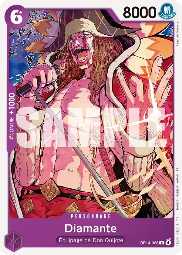 Carte One Piece Diamante - FR OP14-066 CO Les Sept de la mer d’Azur Neuf FR LorenZone