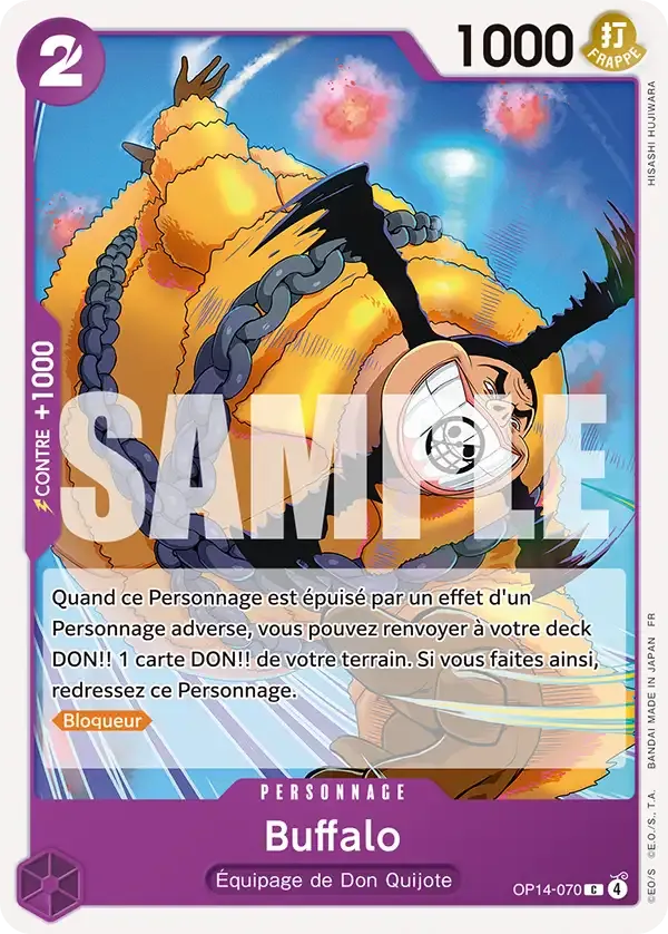 Carte One Piece Buffalo - FR OP14-070 CO Les Sept de la mer d’Azur Neuf FR LorenZone