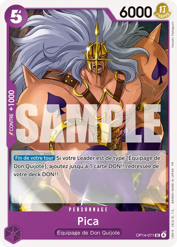 Carte One Piece Pica - FR OP14-071 UC Les Sept de la mer d’Azur Neuf FR LorenZone