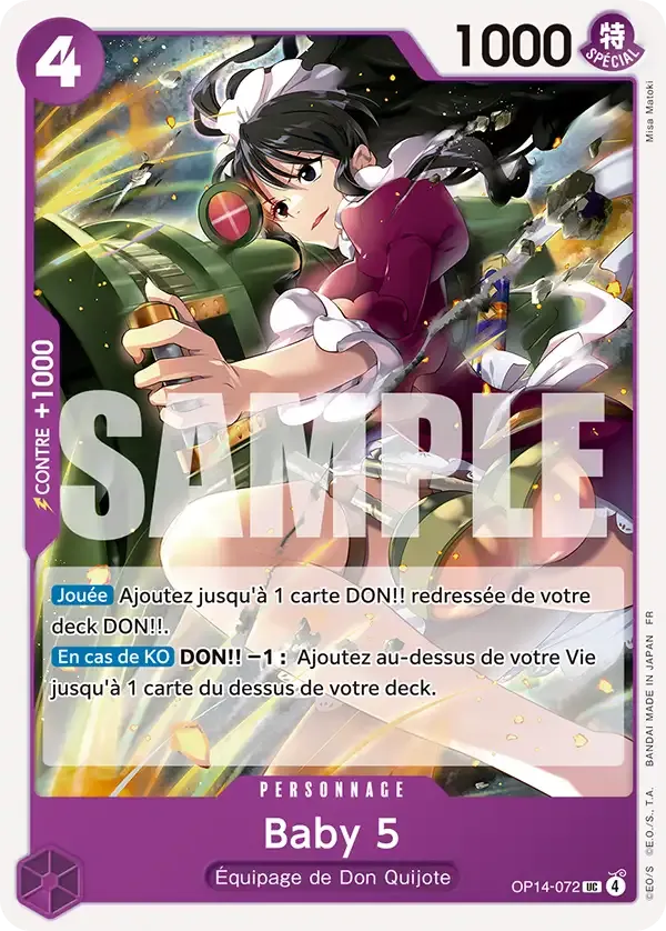 Carte One Piece Baby 5 - FR OP14-072 UC Les Sept de la mer d’Azur Neuf FR LorenZone
