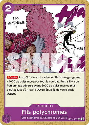 Carte One Piece Fils polychromes OP14-077 - Les Sept de la Mer d'Azur