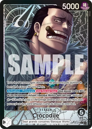 Carte One Piece Crocodile OP14-079 V2 - Les Sept de la Mer d'Azur