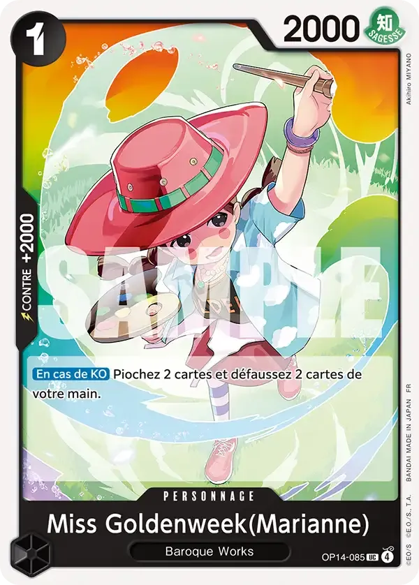 Carte One Piece Miss Goldenweek (Marianne) - FR OP14-085 UC Les Sept de la mer d’Azur Neuf FR LorenZone